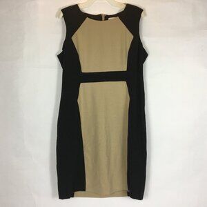 Calvin Klein, Tan & Blk Sleeveless Dress